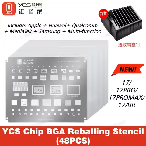 YCS Tin Planting Steel Net for IPhone 17 17air 17pro Max Universal CPU Comprehensive BGA Reballing S