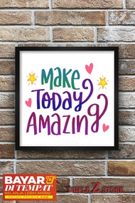 Hiasan Dinding Ukuran Besar Quotes Make Amazing Day/Poster Kayu Hiasan Dinding/Hiasan Dinding Ruang Tamu/Hiasan Dinding Kamar/Hiasan Dinding Cafe/Hiasan Dinding Dapur/Media Hiasan Dinding Poster Kayu Leaf Dekorasi Rumah/Wall Decor/Poster Quotes 084 MTP