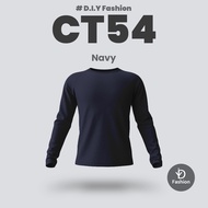 OREN SPORT Long Sleeve Plain T-shirt - Navy (Unisex) CT54