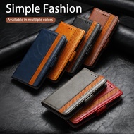 Case for Realme Note 60S 60 60S 50 4G Wallet Case Leather Flip Simple Fashion Splicing Textured Men 