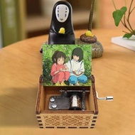 Music Box Music Box Spirited Away Wooden Music Box Hand-Cranked Classical Carving Wooden Music Box O