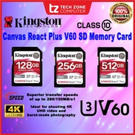 Kingston Canvas React Plus V60 SD memory card SDR2V6 (128GB/256GB/512GB)