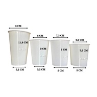 [ 50pcs ] Nesto Paper Cup Plain ECO Hot Paper Cup 4oz 6.5oz/ 8oz/ 9oz/ 12oz Heat-Resistant Coffee Cu