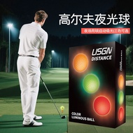 6-Pack Golf Two-Layer Game Ball Luminous Ball Automatically Absorb Light During Day Automatic Lumino