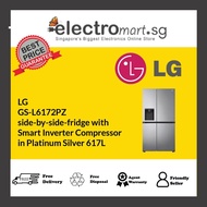 LG  GS-L6172PZ  side-by-side-fridge with  Smart Inverter Compressor  in Platinum Silver 617L