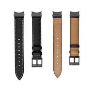 Leather Watch Band For Samsung Galaxy Watch 6 5 4 44mm 40mm/Galaxy Watch 6 Classic 43mm 47mm Gapless Bracelet Curved End Adapter