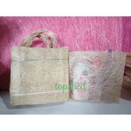 abaca bag 6x6x2, souvenir holder, sinamay bag