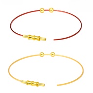 Ultra-fine 1mm Waterproof Steel Wire Bracelet Gold Red Small Hole Bead Braided Leather Steel Wire Br