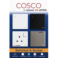 COSGO Switch Socket 1gang 2gang 3gang 4gang Switch Heater Switch Bell Switch Cat6 Auto Gate Dimmer (