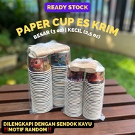 Ice Cream Paper Cup Ice Cream Paper Cup + Wooden Spoon 2.5oz (60ml) & 3oz (100ml) | Paper Cup Ice Cr