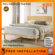 (FREE Installation+Shipping) KBS Miyu Full Solid Base Muji Bed / Muji Style Furniture / Katil Kayu S