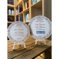 Engrave Plate wooden Wedding Ijab Kabul Nikah/Baby Welcome Plate/Aqiqah Plate / Farewell