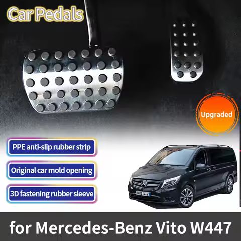 Stainless Steel Car Pedals for Mercedes Benz V Class Marco Polo Metris EQV W447 2015~2023 2019 2018 