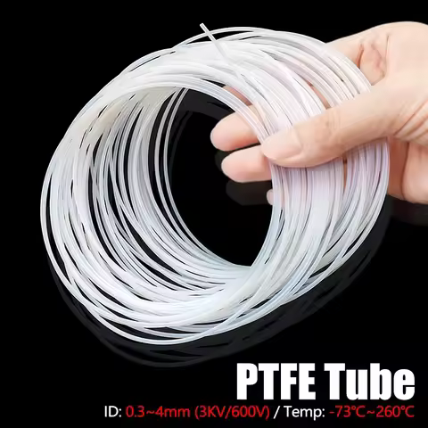 1M/3/5M PTFE Rigid Capillary Tube ID 0.3/0.5/0.6/0.8-4mm High Temp Corrosion Proof Insulated Tubing 