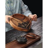 Can Natural Walnut Divided Tea Tray Solid Wood Whole Piece Log Pu'er Cake Pry Open Box Ceremony Acce