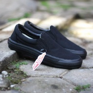 Sepatu Vans Slip On Pria dan Wanita Hitam Polos Premium Quality