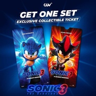 Sonic The Hedgehog 3 Exclusive Collectible Ticket CGV Indonesia Shadow Tails Knuckles