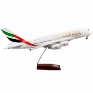Emirates Airbus Airplane Model With Wheels + Lights Collectibles