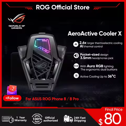 ASUS ROG AeroActive Cooler X For ROG Phone 8/ROG Phone 8 Pro Funcooler Cooling Fan Holder ROG Gaming