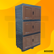 NEW COLOUR BROWN Storage Cabinet 3 Tier /Plastic Cabinet / kitchen cabinet/Almari/Almari Serbaguna 3 Tiers J100N DIY