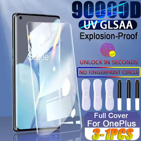 3/1PCS Full Cover UV Tempered Glass For Oneplus 11 10 9 8 7 7T ACE 2 Pro Screen Protector oneplus 10