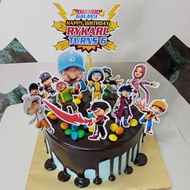 [CUSTOM NAME] Happy Birthday Cake Topper Boboiboy Decoration Set Party Accessories Banner Hiasan Kek