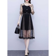 Korean style polka dot women's dress D7799/imported korean women's midi dress/imported party women's