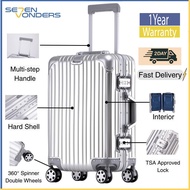 (SG) #FA-011 SE7EN VONDERS FULL PURE ALUMINIUM BODY LUGGAGE TRAVEL BAG FRAME LUGGAGE TSA LOCK PP WHE