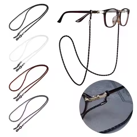 Woman Sunglasses Chain PU Twist Leather Rope Chain Multicolor Glasses Eyeglass Outdoor Non-slip Spor