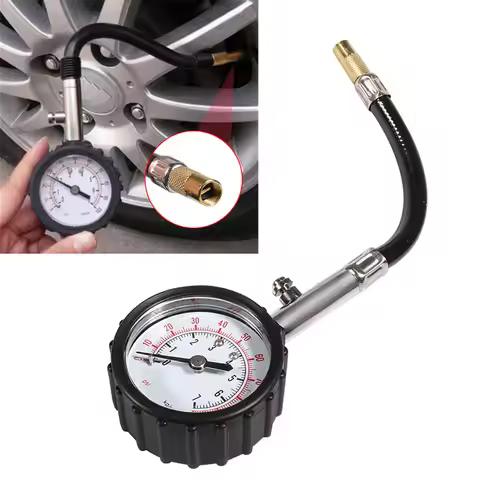 Tire Pressure 0-100PSI Long Tube Gauge Meter High-Precision Tyre Air Tester for Car Motorcycle Monit
