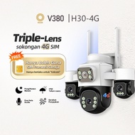 V380 H30-4G Wireless Outdoor waterproofing Three lens Wifi CCTV 4G Camera Free Sim Card Security Cam