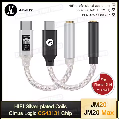 JM20/JM20 Max CS43131 HiFi DAC Portable Type C to 3.5mm Headphone Amplifier USB C To 3.5mm DAC Adapt
