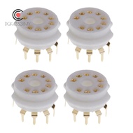 4PCS  9 Pin Gold PCB Vacuum Tube Socket for 12AX7,12AT7,12AU7,ECC83,ECC82,E88CC, 6922 ,6p1
