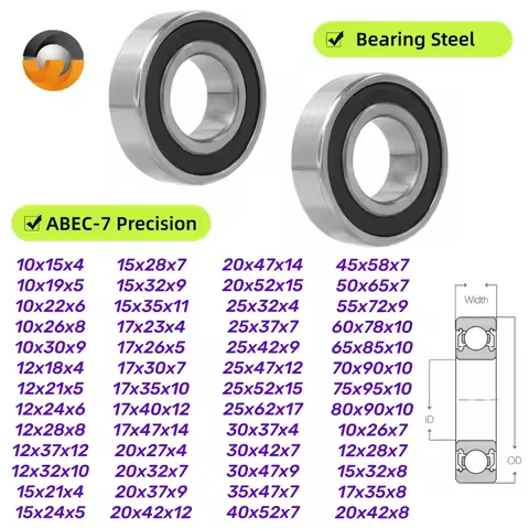 2Pcs 6003RS Bearing 17x35x10mm Double Shielded 6000 6200 6001 6201 6002 6202 6004 6005 6301 -2RS Bal