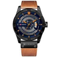 Curren นาฬิกาข้อมือผู้ชาย แท้ 100% สปอร์ตเต็มขั้นลุยไปได้ทุกที่ แสดงวันที่ สายหนังทนทาน รุ่น C8301 พ