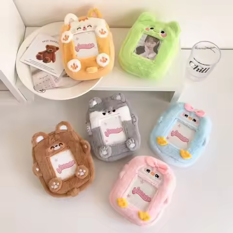 1pc Kawaii Animal 3 Inch Card Holder Bags Keychains Small Pouch Coin Purse Lips Storage Bag Cartoon 