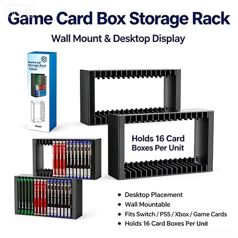 for PS4/PS5 disc storage rack wall-mounted for PS5 game disc storage rack for switch game cards wall