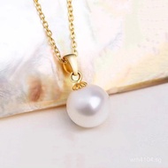 au750Natural Gold Pearl Genuine Pearl Necklace Freshwater Gold Pendant18k Pendant Collarbone Chain W