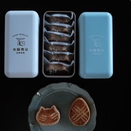\免運/ 小冰箱鐵盒 貓咪 酥厚奶油餅 彌月禮盒 布列塔尼