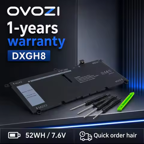 OVOZI DXGH8 Battery For Dell XPS 13 9380 9370 7390 For Dell Inspiron 7390 2-in-1 7490 G8VCF H754V 0H
