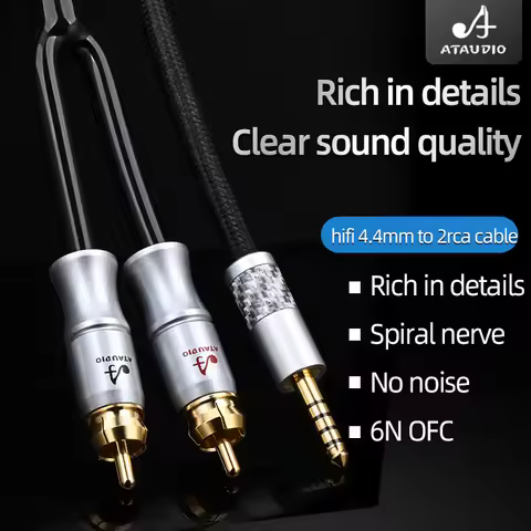 HIFI 4.4mm balanced to 2rca Cable Hi-end 6N OFC 4.4 to Rca Audio Cabl For pha2a wm1a 1z zx300a DAC A