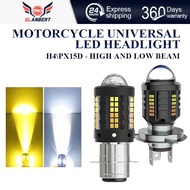 （Ready Stock）LED Motorcycle Headlight LED Bulb Motor LED Light H6 H4 Headlight Canbus 73SMD Hi/LO Be
