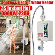 Bathroom Electric Water Heater Hot Shower Temperature Display Instant Hot Water Heater Tankless Instant Water Heater 220V 3800W