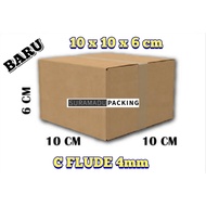 Cardboard box 10x10x6 cm cardboard packing plain and 4mm thick C FLUDE