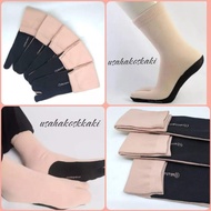 Muslim women's thumb socks, cream black soles, muslim 2-finger socks adultWanita, nylon material, mu