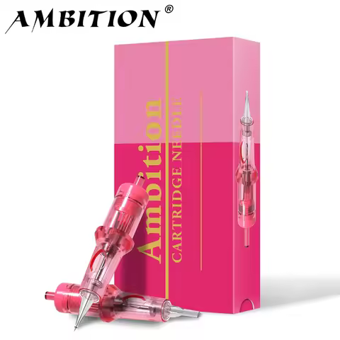 Ambition Pink Tattoo Cartridge Needle 20pcs 1RL 3RL 5RL 0.2mm 0.25mm 0.3mm 0.35mm Round Liner Mix Ne