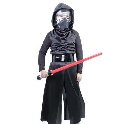 Kids Kylo Ren Cosplay Halloween Costume Tv&Movie Superhero Role Play 4Pcs Dress Up Set for Children 