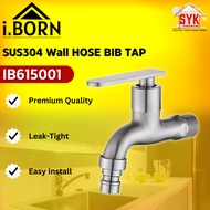 SYK IBORN IB615001 SUS304 Hose Bib Wall Tap Kitchen Bathroom Sink Water Tap Kepala Paip Air Dapur Si