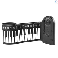 49 Keys Roll Up Piano Foldable Portable Hand Roll Piano with Built-in Loudspeaker for Kids/Adults/Beginners