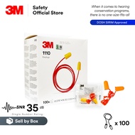 [Sell by Box] 3M™ 1110 Corded Soft Foam Earplugs SNR 35 dB Travel (100 Pairs/Box) EP_ PSD_